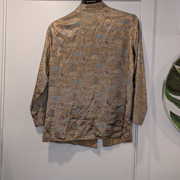 Vintage Asian Blazer Jacket Gold - Women sz M - Picture 6 of 8